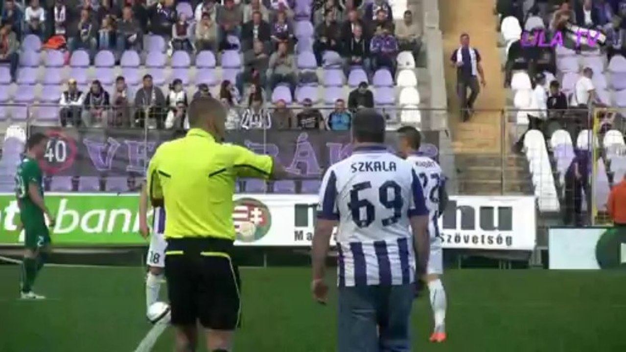 Az OTP Csapattag Facebook játék győztesének kezdőrúgása az Újpest FC-Győri ETO FC mérkőzésen