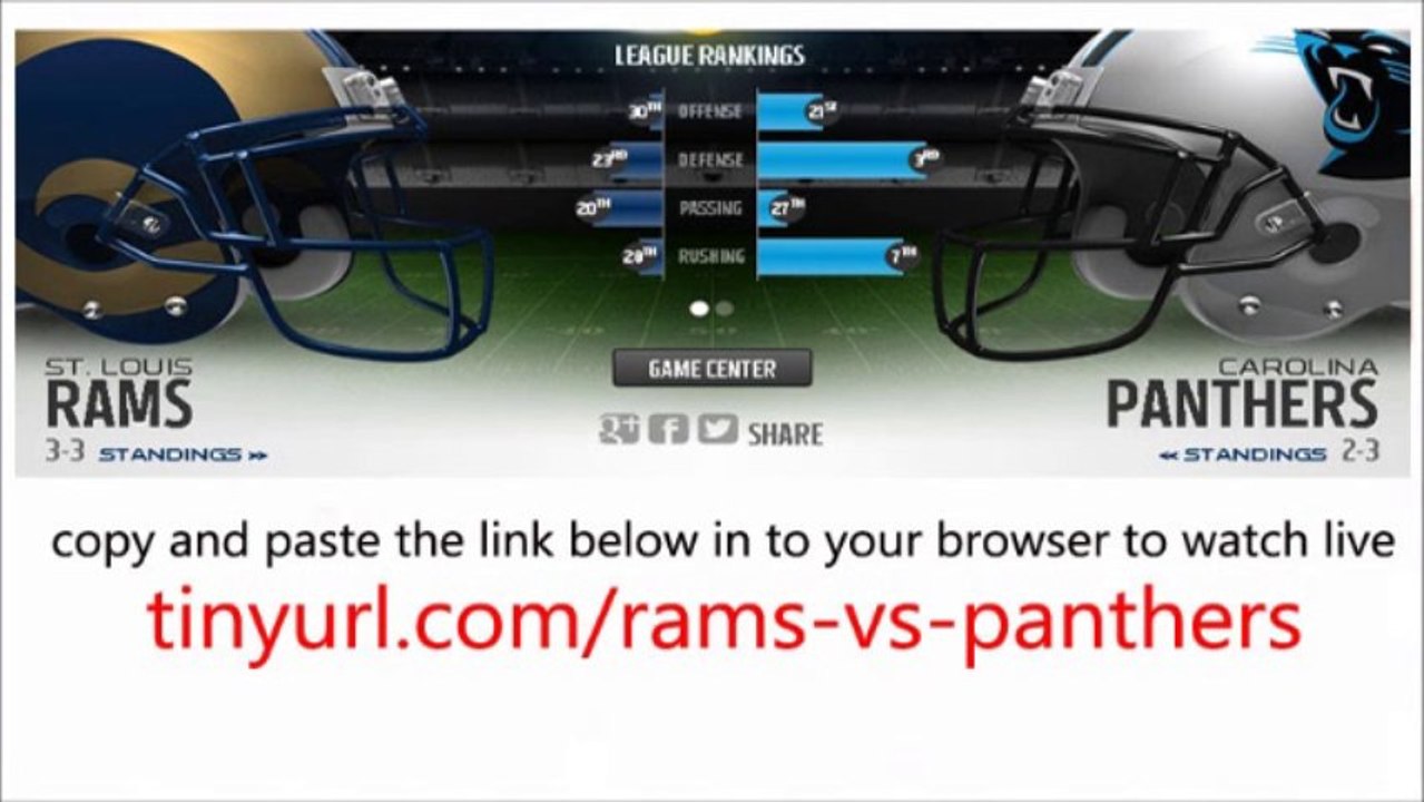 St Louis Rams vs Carolina Panthers watch Live Streaming Online Week 7