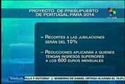 Plantea proyecto presupuestal de Portugal recortes severos en 2014