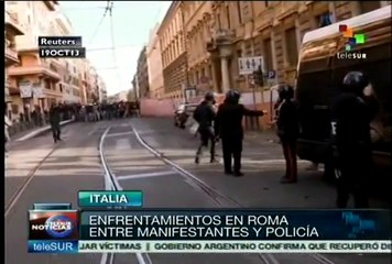 Represión policial en Italia, deja 15 heridos