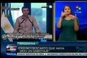 No descartan sabotaje político en accidente ferroviario de Argentina