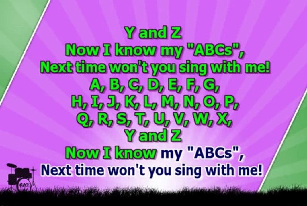 Karaoke for kids ABC Alphabet Song fast key +3 with backing