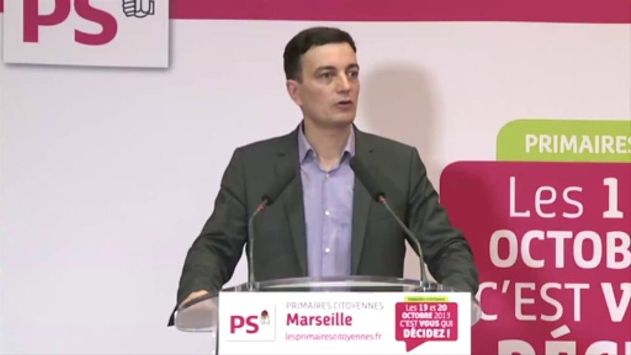 Annonce des résultats des primaires citoyennes à Marseille par Alain Fontanel
