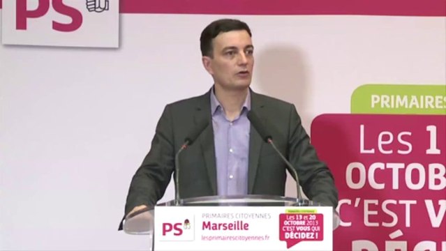 Annonce des résultats des primaires citoyennes à Marseille par Alain Fontanel