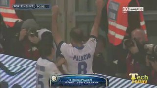 third goal of Inter 3-2 Torino - 10-20-2013 HD - Rodrigo Palacio