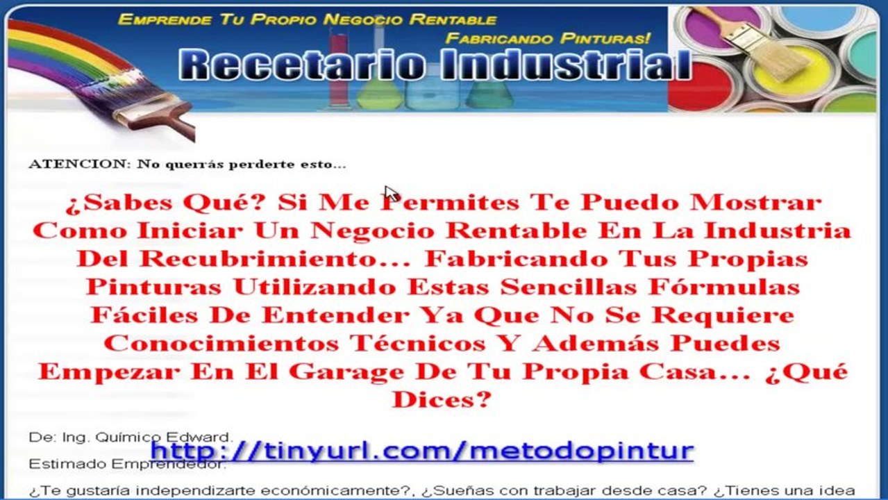 Como se Fabrica la Pintura. Emprender un Negocio propio