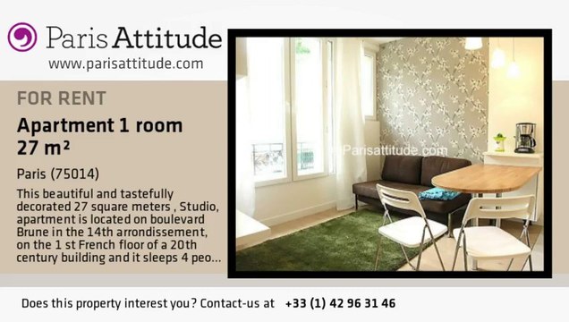 Studio Apartment for rent - Porte de Vanves, Paris - Ref. 7455