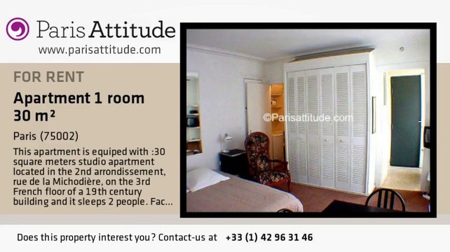 Studio Apartment for rent - Opéra, Paris - Ref. 30