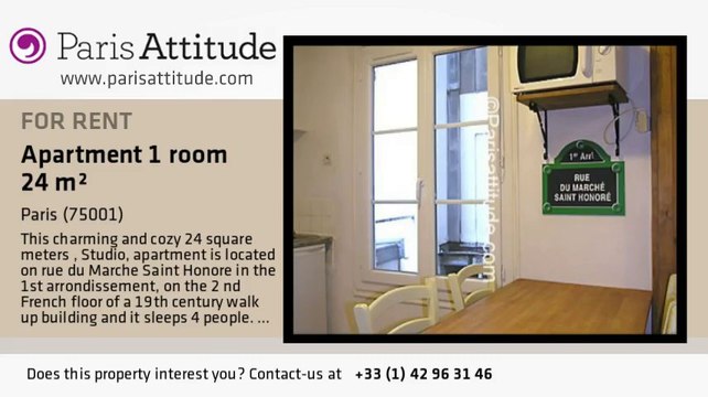Studio Apartment for rent - Place Vendôme, Paris - Ref. 6899