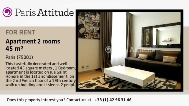 1 Bedroom Apartment for rent - Place Vendôme, Paris - Ref. 8625