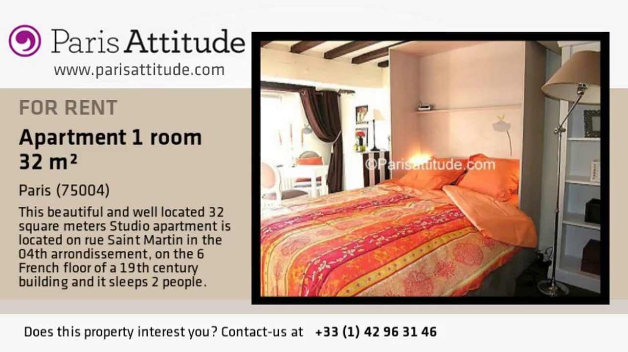 Studio Apartment for rent - Centre George Pompidou, Paris - Ref. 4328