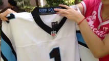 Caps-Sell.org/Nike Carolina Panthers 1 Newton White Elite