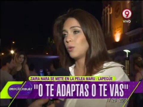 Pronto.com.ar Zaira Nara opinó sobre Maru y Lapegüe
