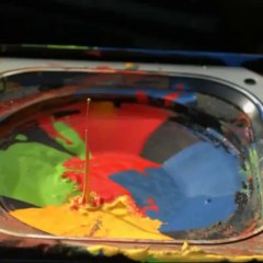 Paint dancing on a speaker