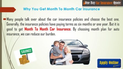 How To Get Month To Month Auto Insurance With No Deposit