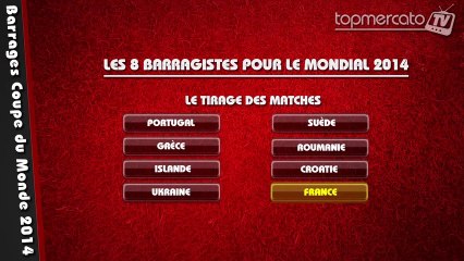 Le tirage au sort des barrages pour la Coupe du Monde 2014 !