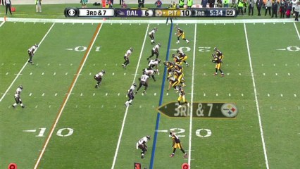 Ravens defense, sack, 6-yd loss