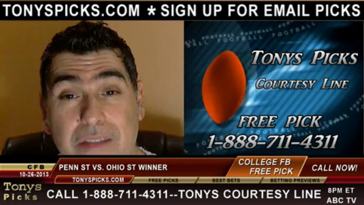 Ohio St Buckeyes vs. Penn St Nittany Lions Pick Prediction NCAA College Football Odds Preview 10-26-2013