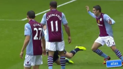 red card aston villa