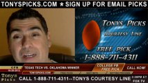 Oklahoma Sooners vs. Texas Tech Red Raiders Pick Prediction NCAA College Football Odds Preview 10-26-2013