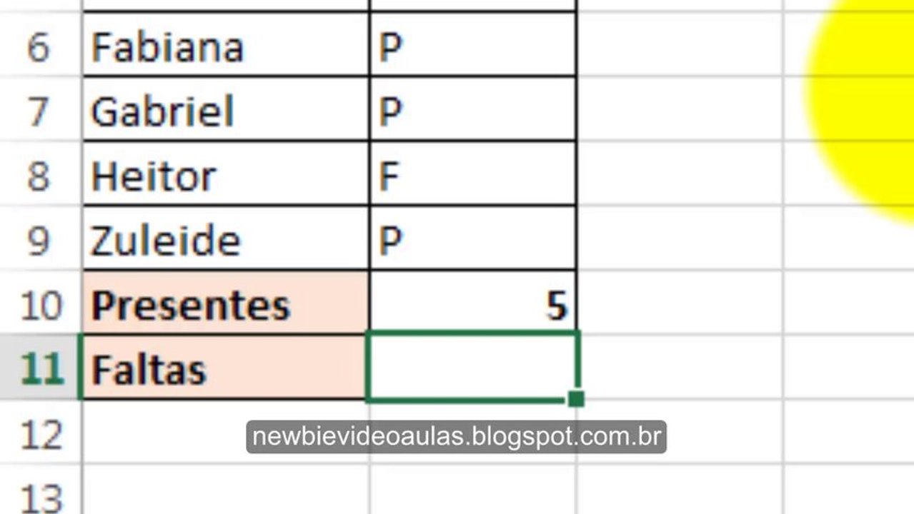 Aula de Excel 2013 - Contagem de palavras (cont.se)