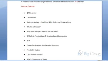 Business Analysis Online Training | Free Demo