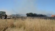 Lamballe. Incendie : plusieurs hectares  de chaume en feu