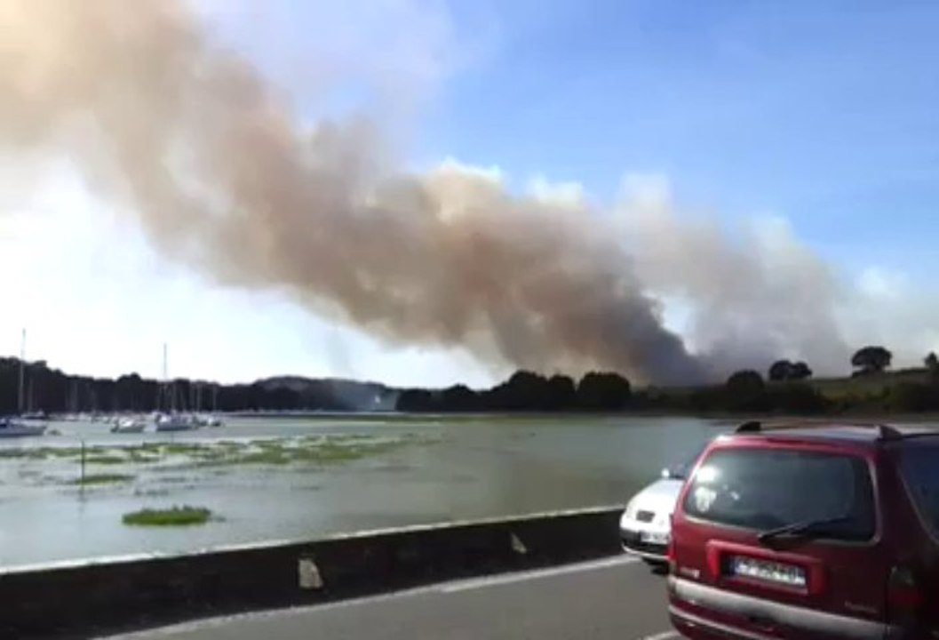 Vannes. Important feu d'espaces verts