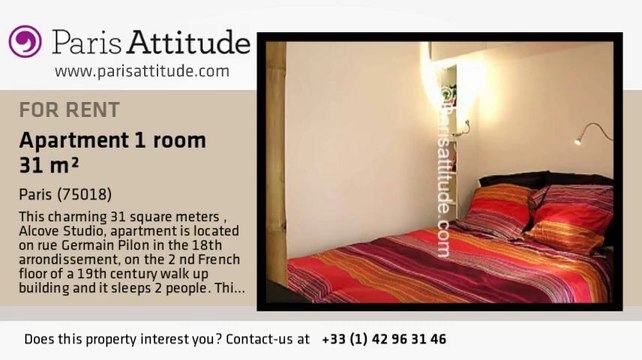 Alcove Studio Apartment for rent - Montmartre, Paris - Ref. 6708