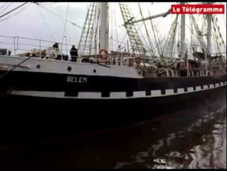 Le Belem en cale sèche à Concarneau