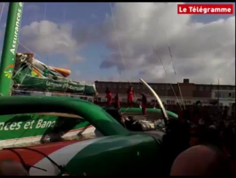 Brest (29). La foule pour accueillir Franck Cammas