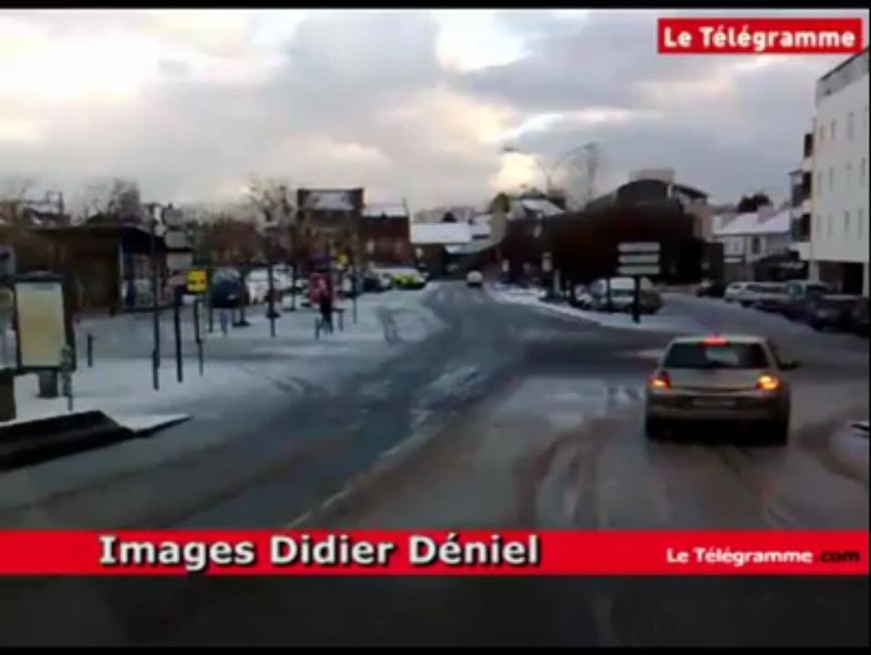 Nord-Finistère. Neige et sel sur les routes