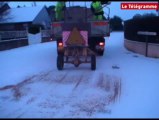 Monts d'Arrée (29). Belle couche de neige à Roc'h Trevezel