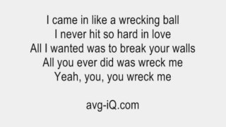 Wrecking Ball by Miley Cyrus acoustic guitar instrumental cover with onscreen lyrics