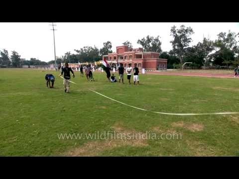 Youth taking part in shot put: at the 50th Naga Fest'13