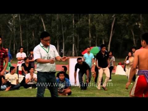Delhi getting a glance of Naga wrestling at the 50th Naga Fest'13