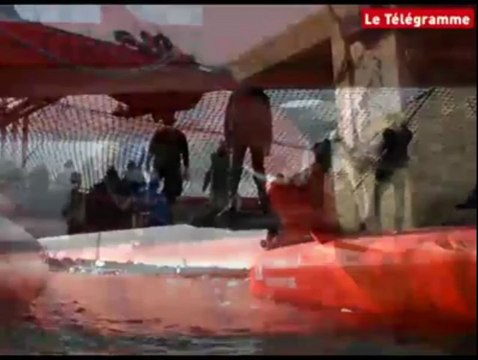 Route de Rhum. Le passage des écluses avec Idec et Joyon