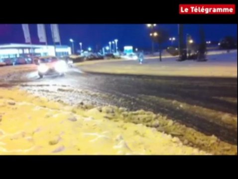 Morlaix (29). Plusieurs centimètres de neige encore ce matin
