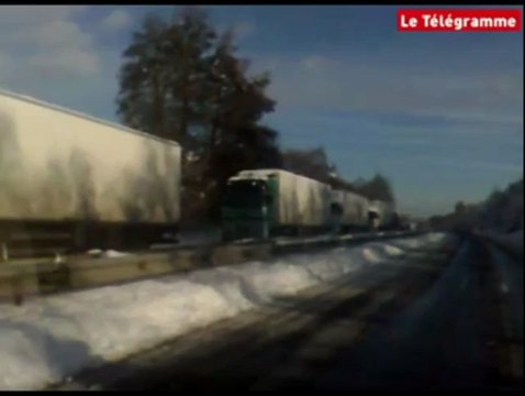 Plouvénez-Moëdec (22). RN12 : les routiers ont pu reprendre leur route