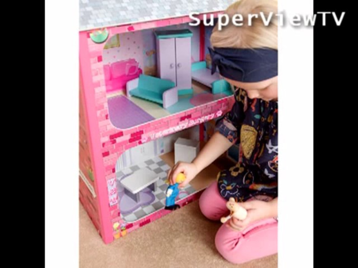 PLUM Camden Court pour enfants en bois Maison de poupées avec accessoires 