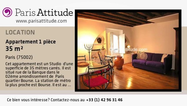 Appartement Studio à louer - Bourse, Paris - Ref. 1195