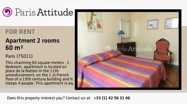 1 Bedroom Apartment for rent - Nation, Paris - Ref. 8688