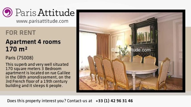 3 Bedroom Apartment for rent - Arc de Triomphe, Paris - Ref. 4781