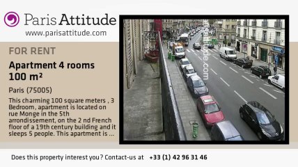 3 Bedroom Apartment for rent - Place Monge, Paris - Ref. 7699