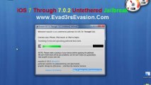 Evasion iOS 7.0 Through 7.0.2 Untethered Jailbreak - No password