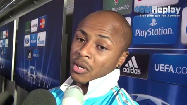 OM - Naples : la zone mixte avec A. Ayew, Cheyrou et Nkoulou