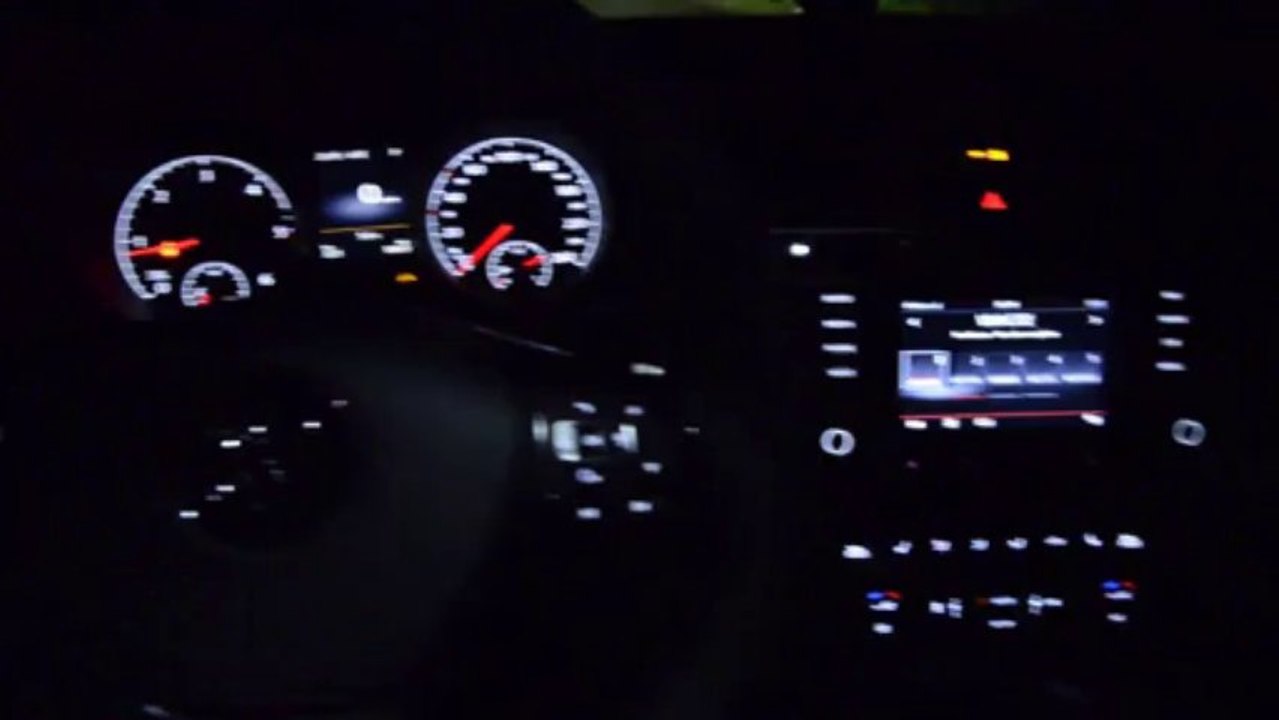 VW Golf 7 TDI 2.0 DGS6 Highline - Le tableau de bord et éclairage d'ambiance  de nuit - Vidéo Dailymotion