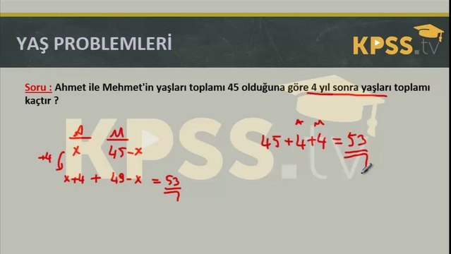 KPSS Tv | Matematik - Yaş Problemleri Konu Anlatımı