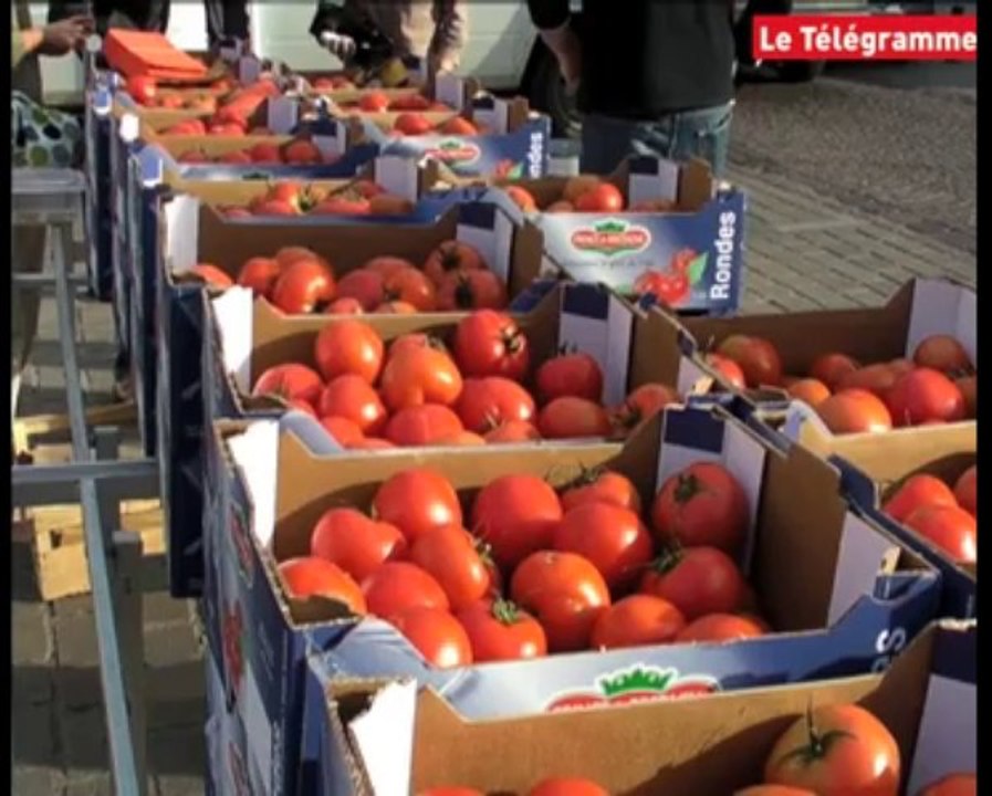 Saint-Brieuc. Des producteurs vendent leurs tomates aux passants