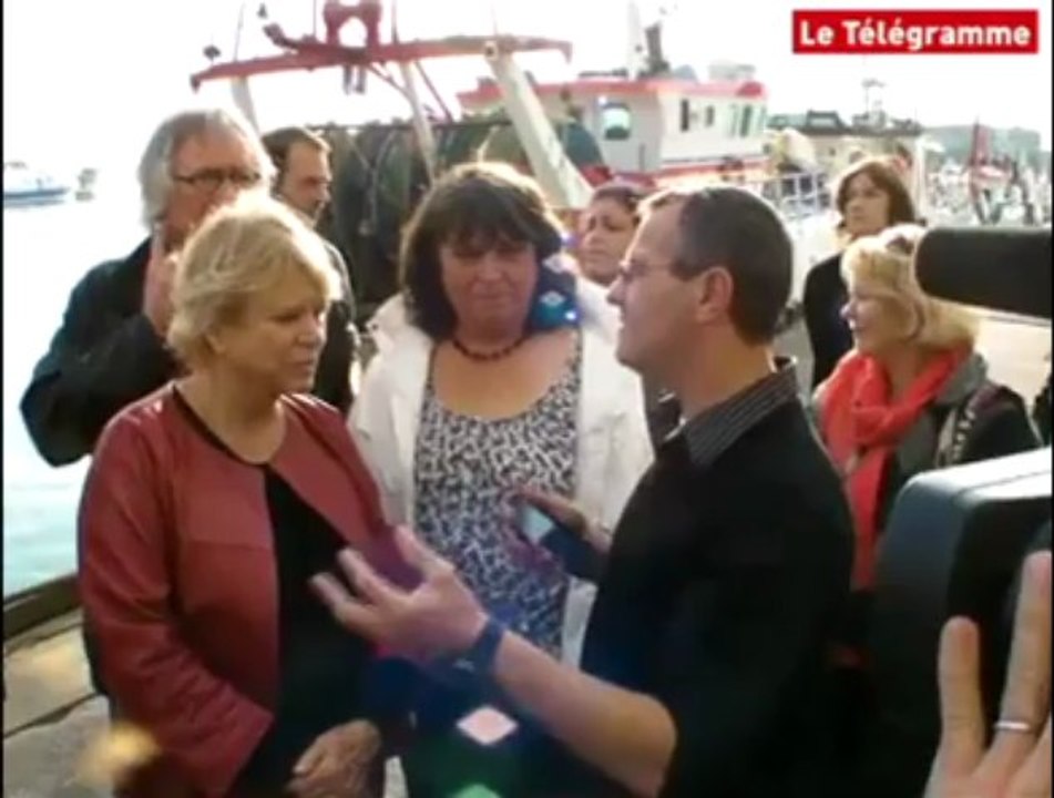Lorient (56). Eva Joly au port de pêche
